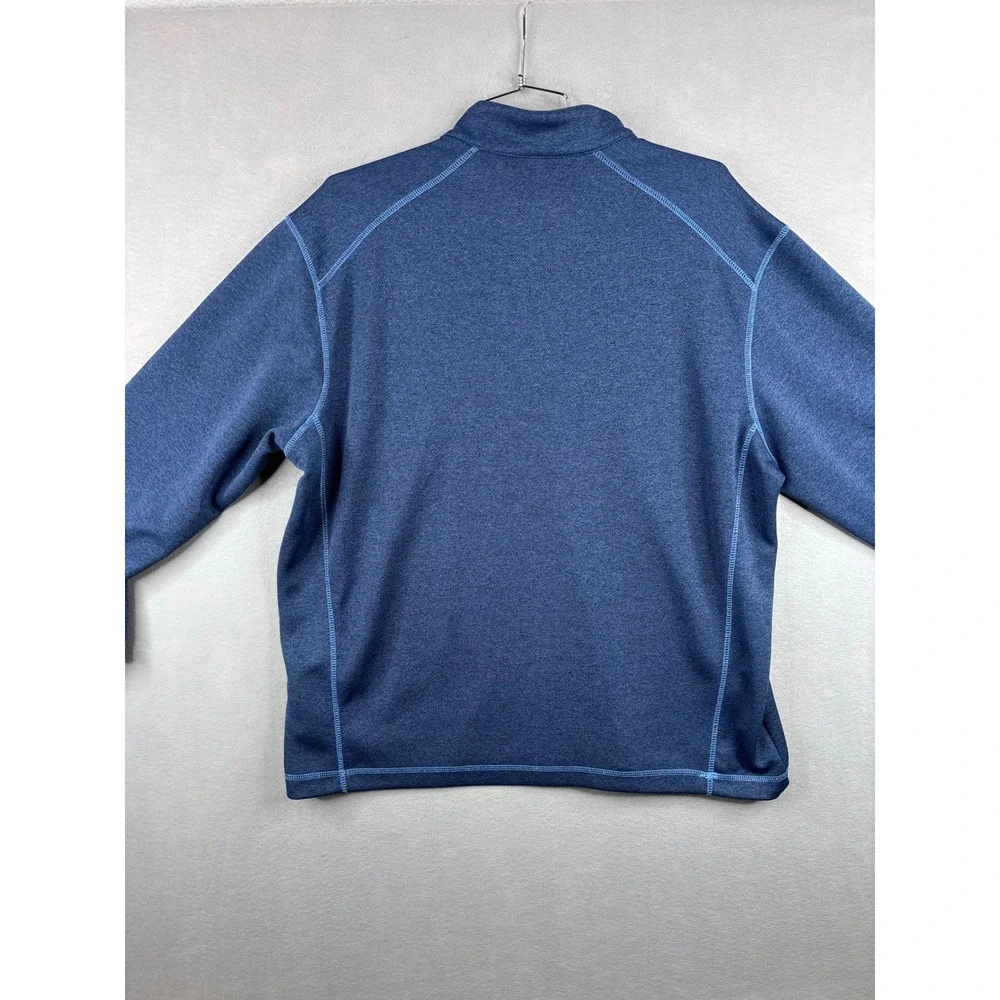 Pebble Beach Performance Mens XL Blue Heathered Quarter Zip Pullover Golf
